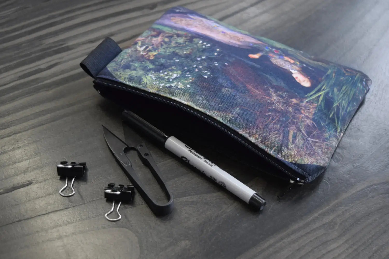Ophelia - John Everett Millais - lined twill pencil case 