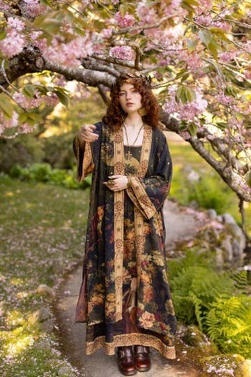 The Messenger Opera Duster Robe with Joan of Arc & Florals