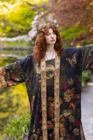 The Messenger Opera Duster Robe with Joan of Arc & Florals