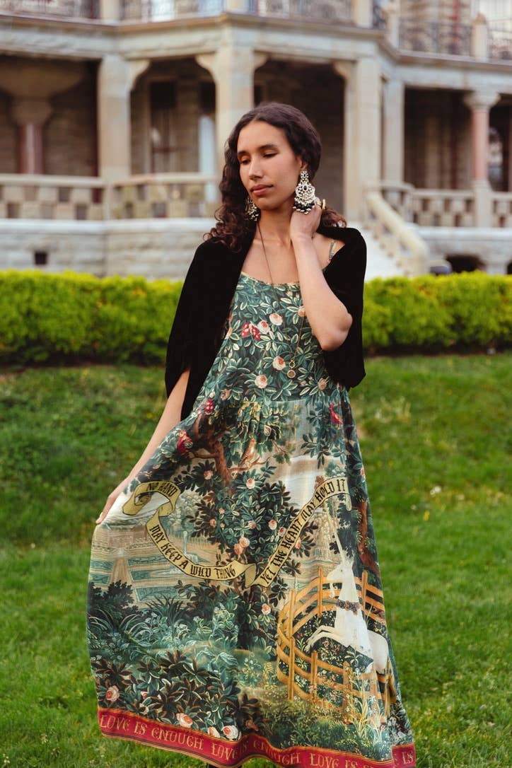 Pre-Order-Wildheart Bohéme Long Maxi Slip Dress w/ Unicorn & Castle: L/XL