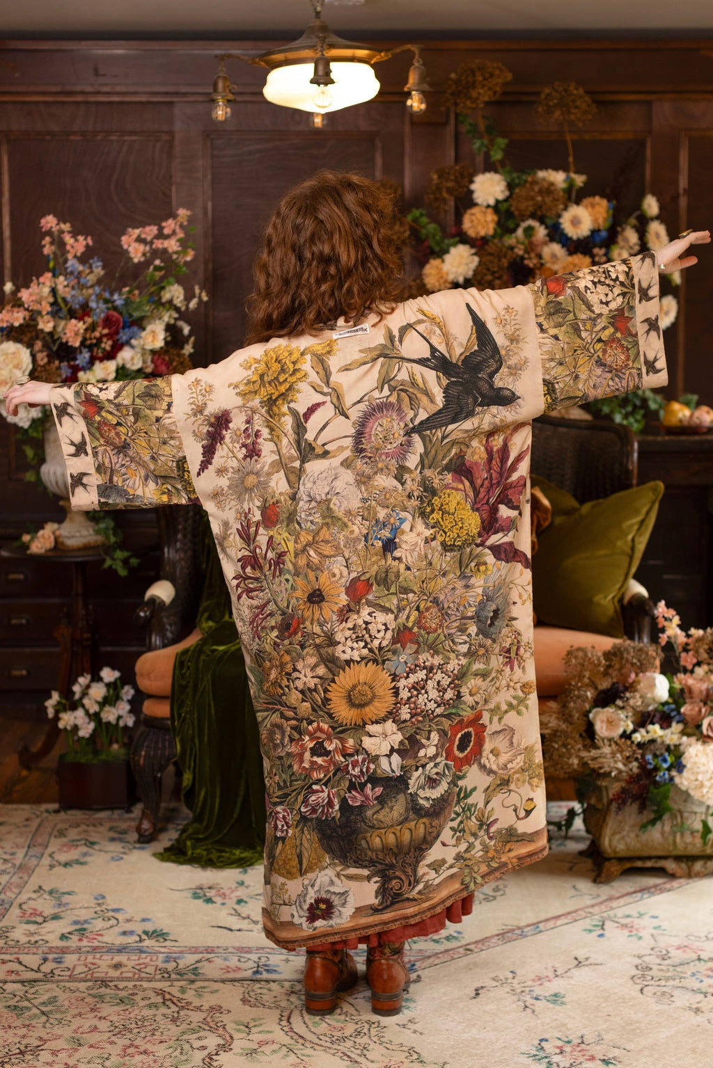 Coming Soon-Golden Hour Opera Duster Kimono Robe w/ boho floral print