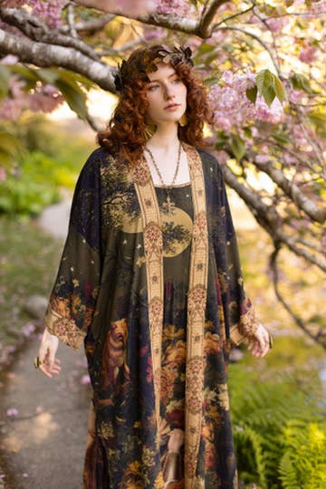 The Messenger Opera Duster Robe with Joan of Arc & Florals