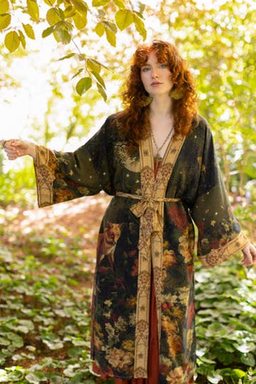 The Messenger Opera Duster Robe with Joan of Arc & Florals