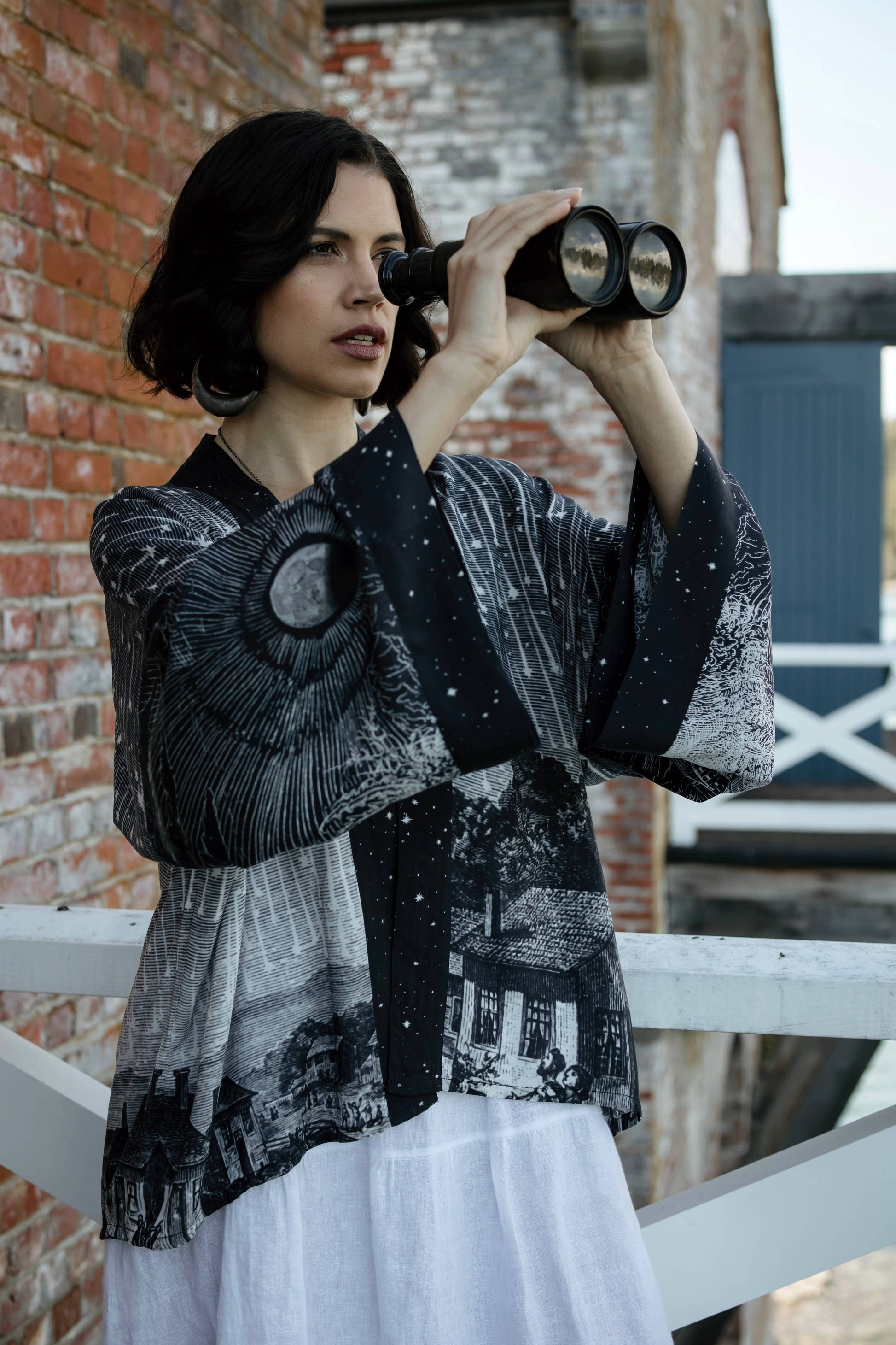 Stargazer Pixie Duster Cropped Kimono w/ Falling Stars