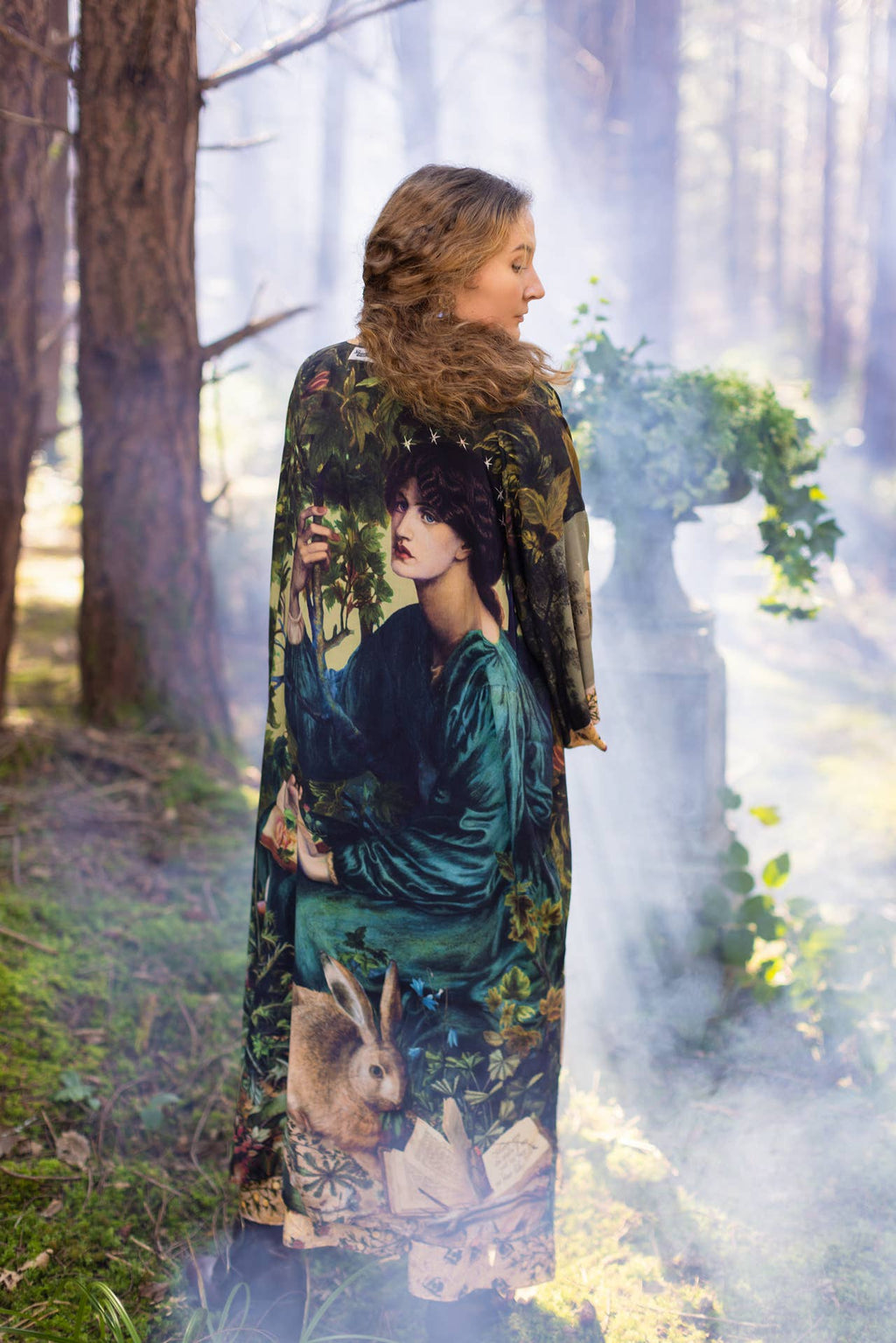Market of Stars Duster- Bella Notte Bamboo Duster Robe with Rabbit and Moon