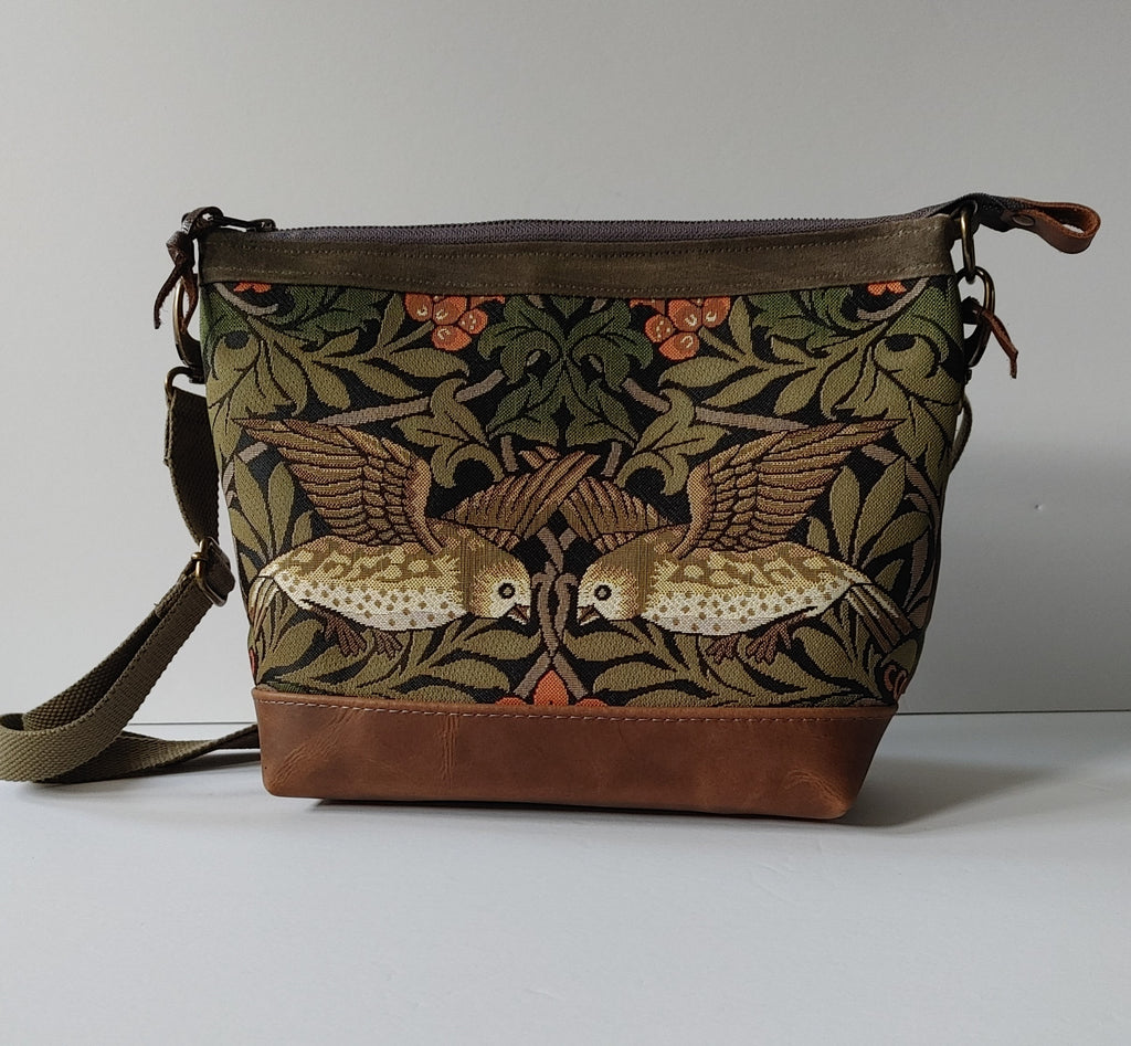 A Starling Handbag in Leather and Waxed Canvas