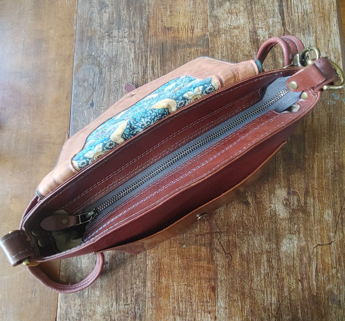 Leather Avalon Satchel with Celtic Embossed Design
