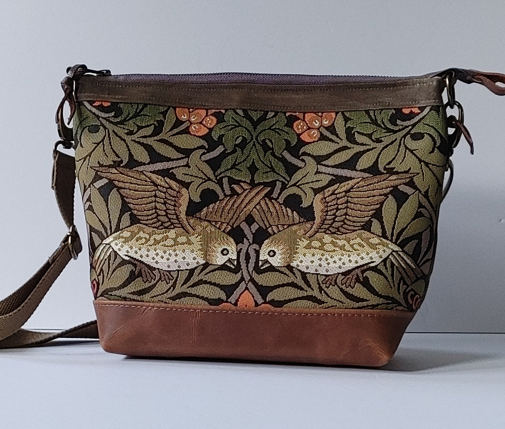 A Starling Handbag in Leather and Waxed Canvas