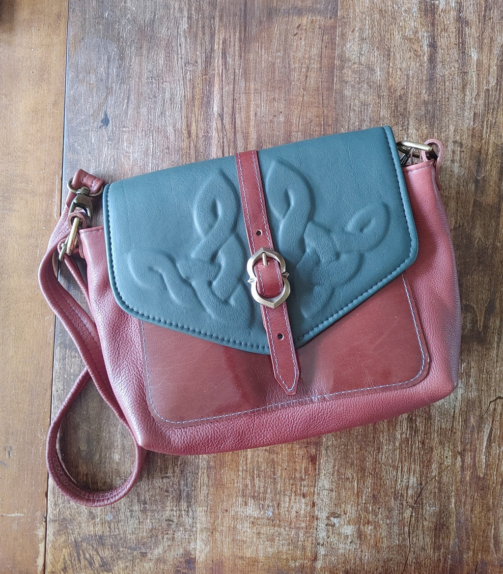 Leather Avalon Satchel with Celtic Embossed Design
