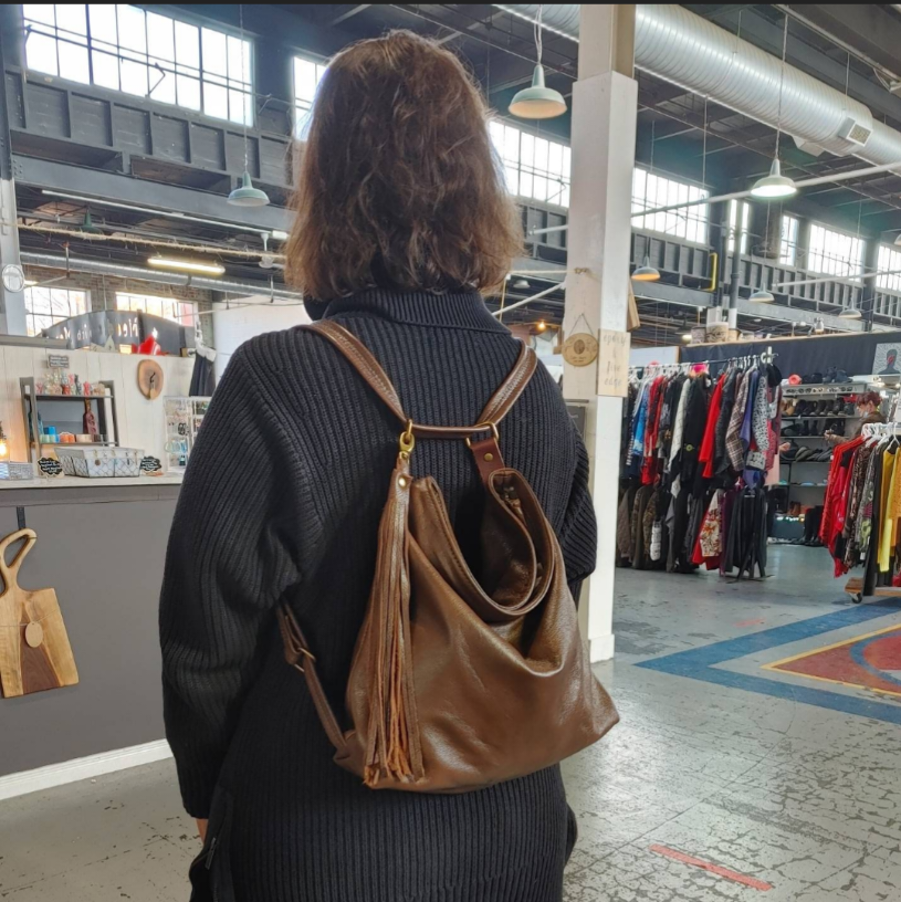 Convertible backpack sale tote leather
