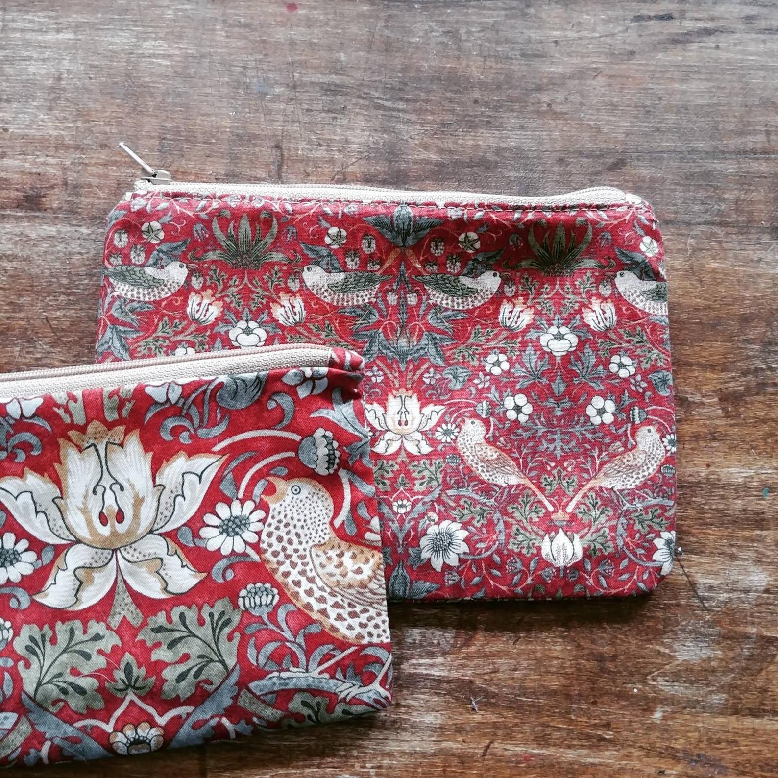 Passport Pouch in Strawberry Thief by William Morris print. From Plumage Studio Accessories